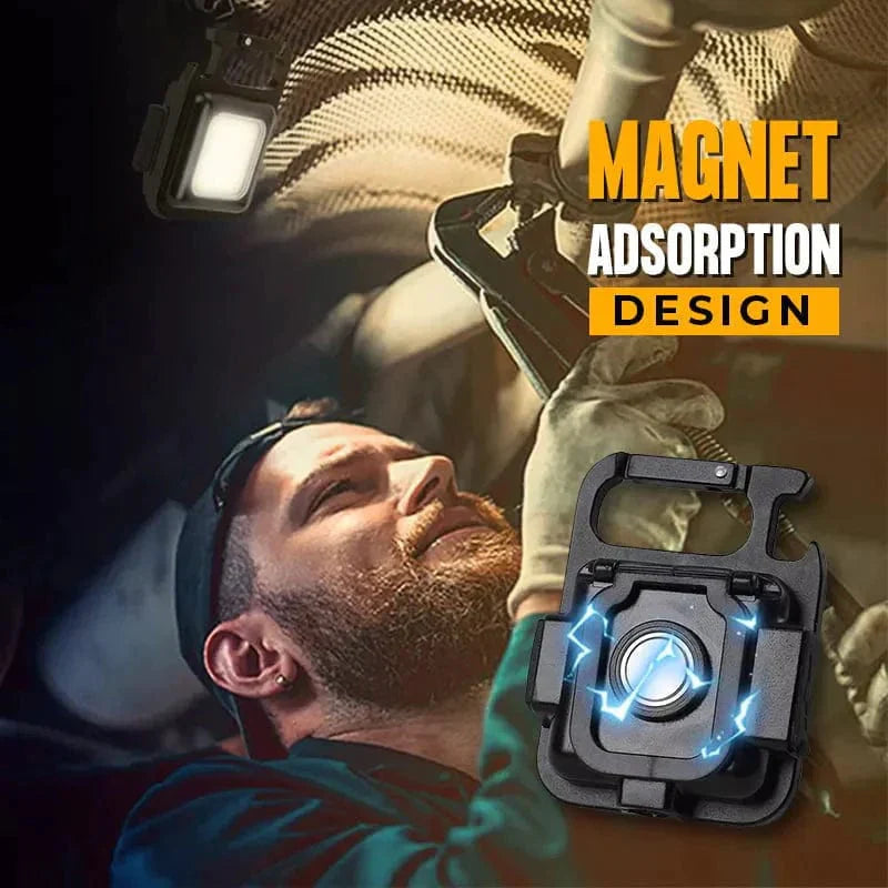 Lumi: Magnetic Keychain Mini LED Torch with Hook, Type-C port, Bottle Opener & Kickstand