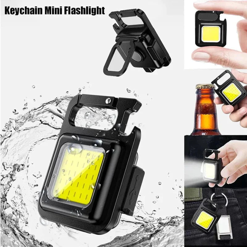 Lumi: Magnetic Keychain Mini LED Torch with Hook, Type-C port, Bottle Opener & Kickstand